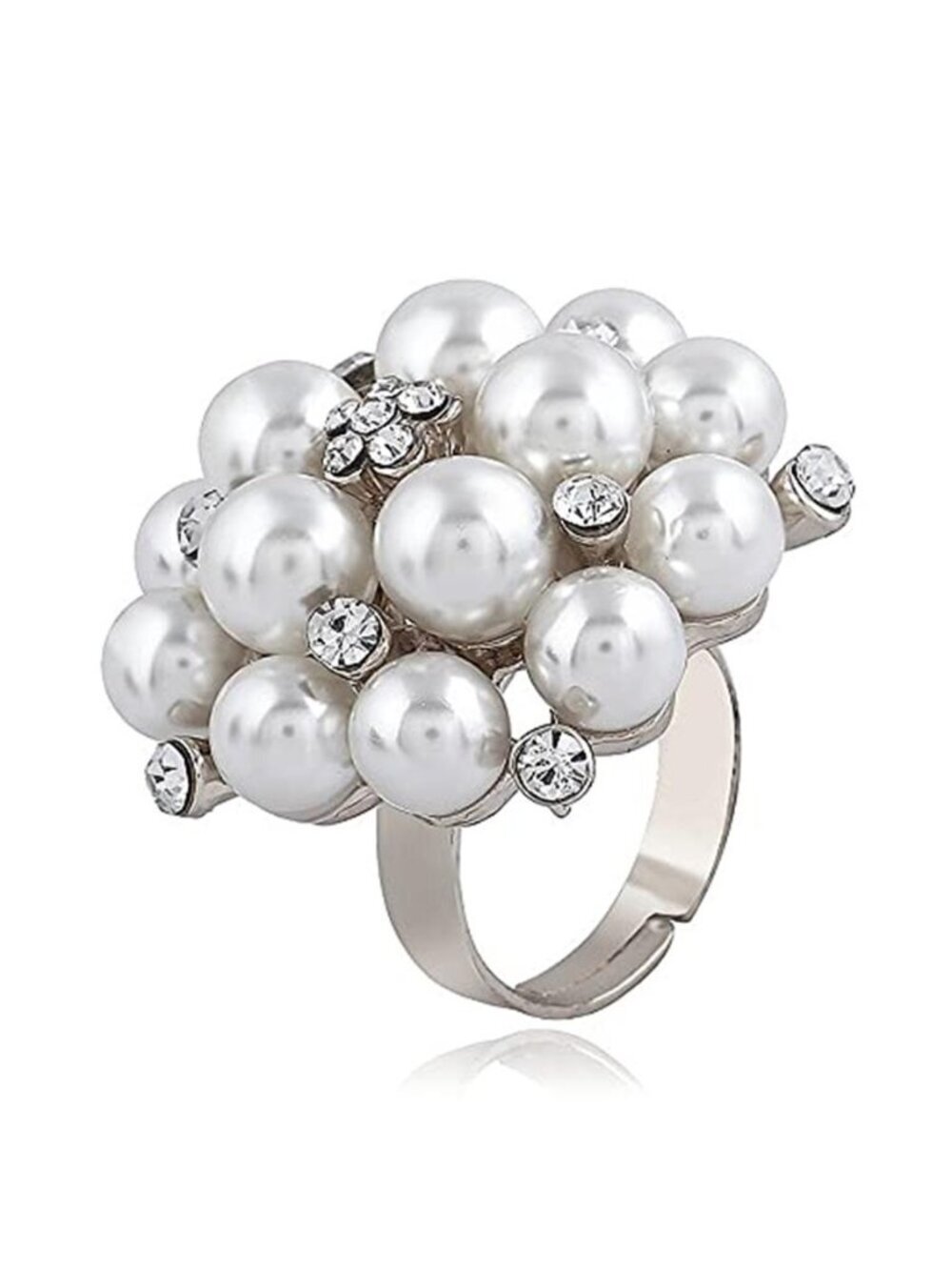 Big CZ Pearl Statement Ring